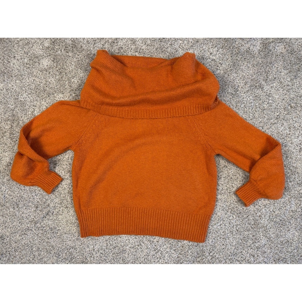 Anthropologie Cowl Neck Sweater Women‎ XS Burnt Orange Knit